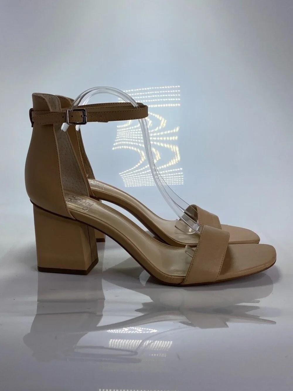 Vince Camuto Women's Margry Ankle Leather Strap Biscuit Block Heel Sandal Sz 11